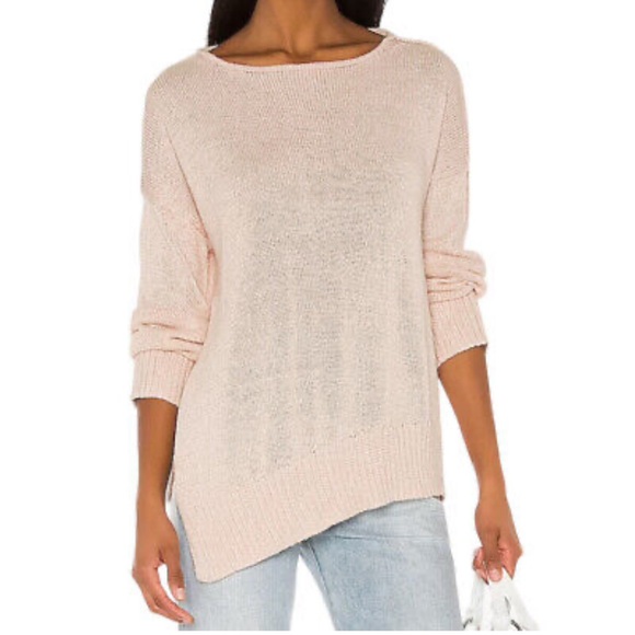 All Saints Pink M Nadine Crew Neck Sweater with Asymmetrical Hem - Picture 2 of 13